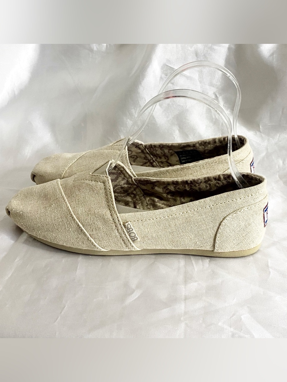 Bob’s Memory Foam Slip-On Canvas Shoes in Natural Size 7